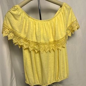 Paper Tee (s) cropped off the shoulder top EUC